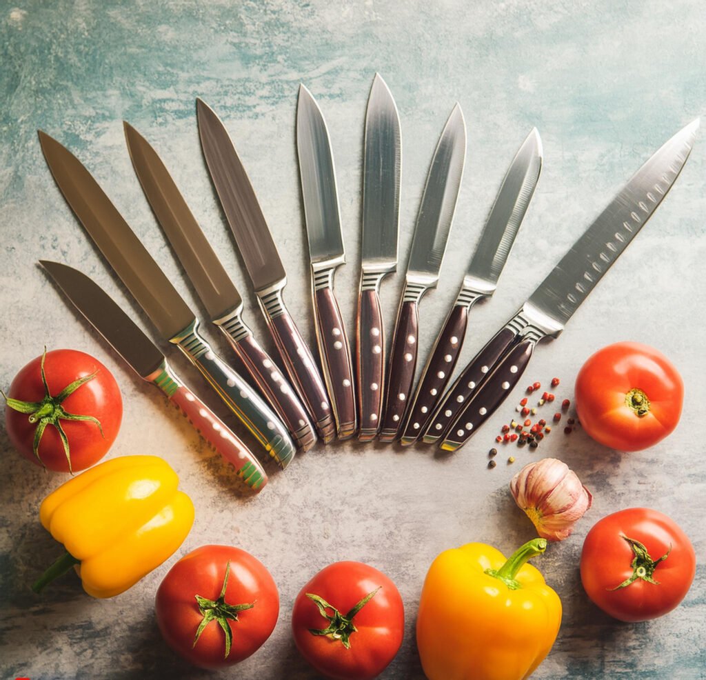 paring knives arranged neatly on a kitchen countertop - bladesjournal