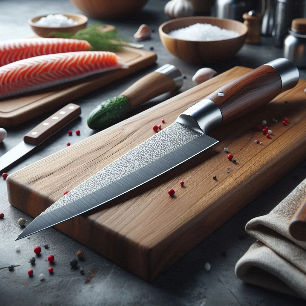 Fillet Knife kept on countertop of kitchen