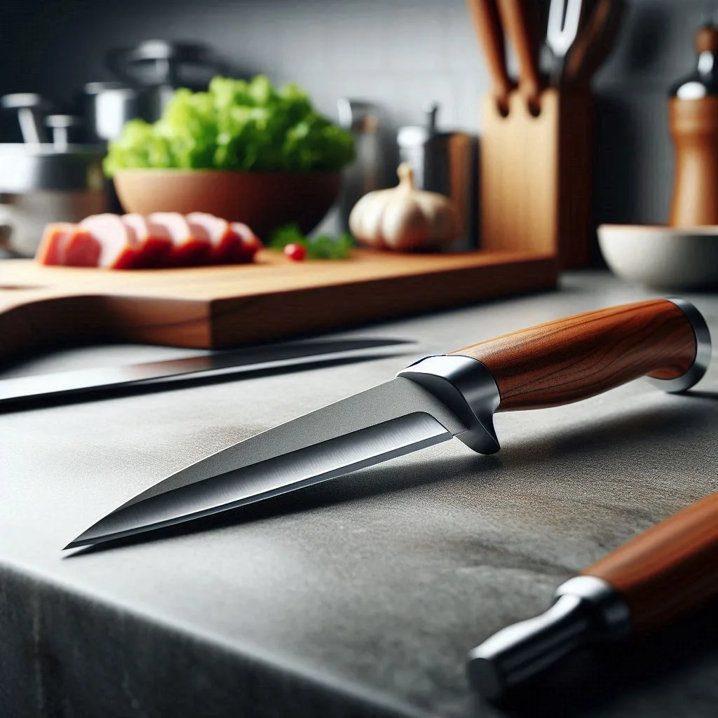 boning knife kept on the kichen countertop