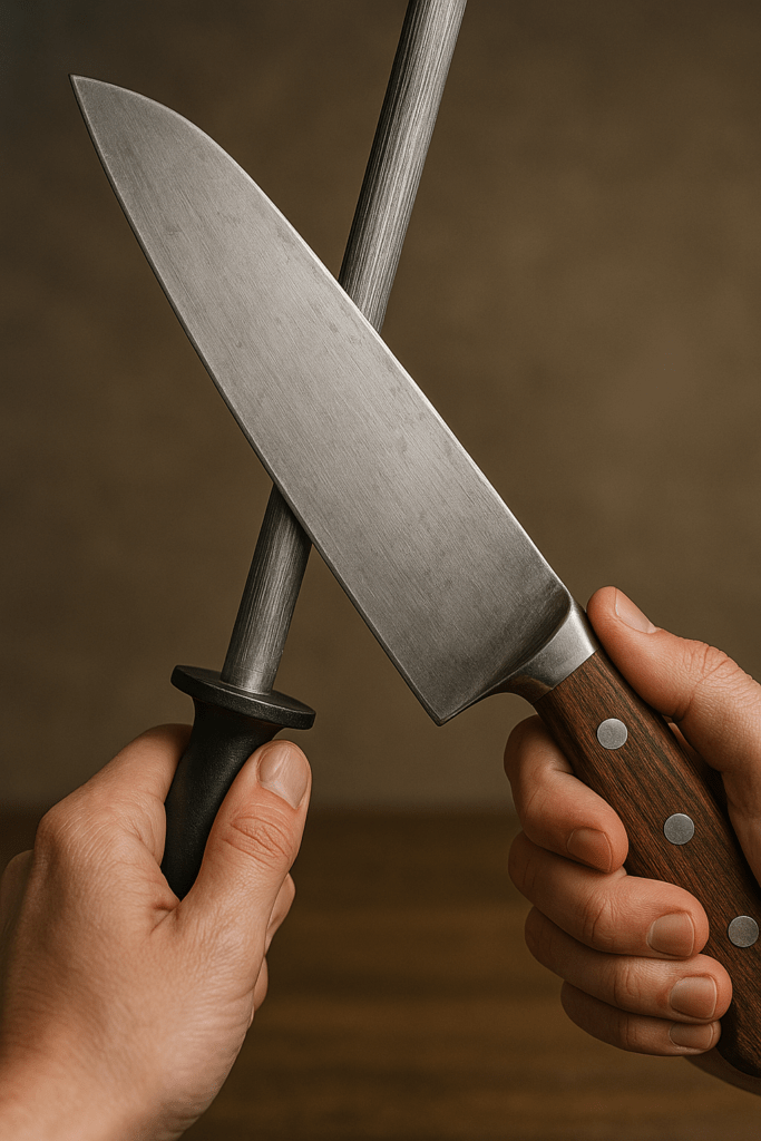 ways of Sharpening knife Sharpening knife with Honing Rod