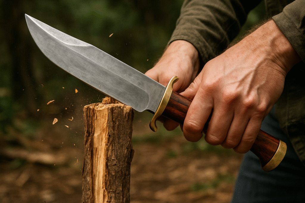 Bowie knife in action use of Bowie knife