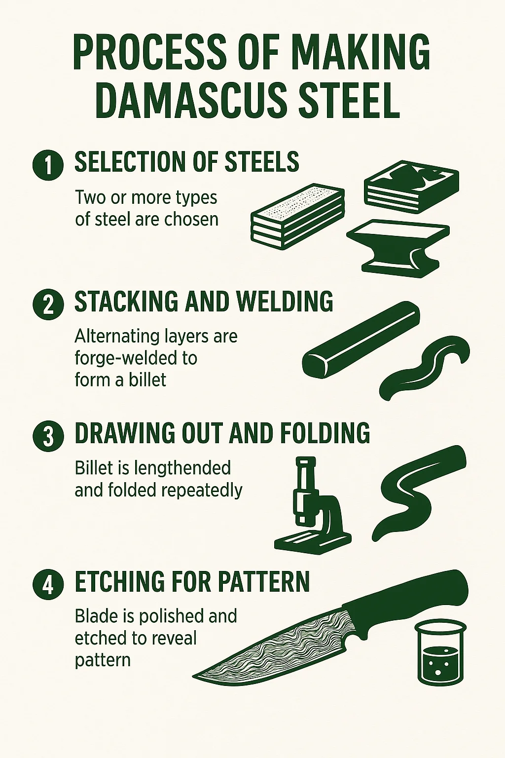 process of making Damascus Steel knife Process of making Damascus Steel knife