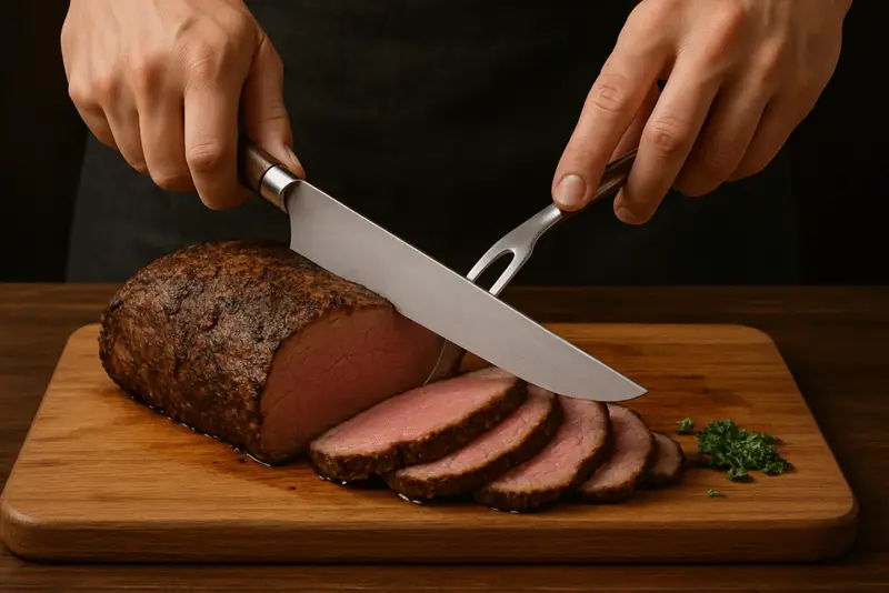 Carving knife Slicing a roast Carving knife Slicing a roast