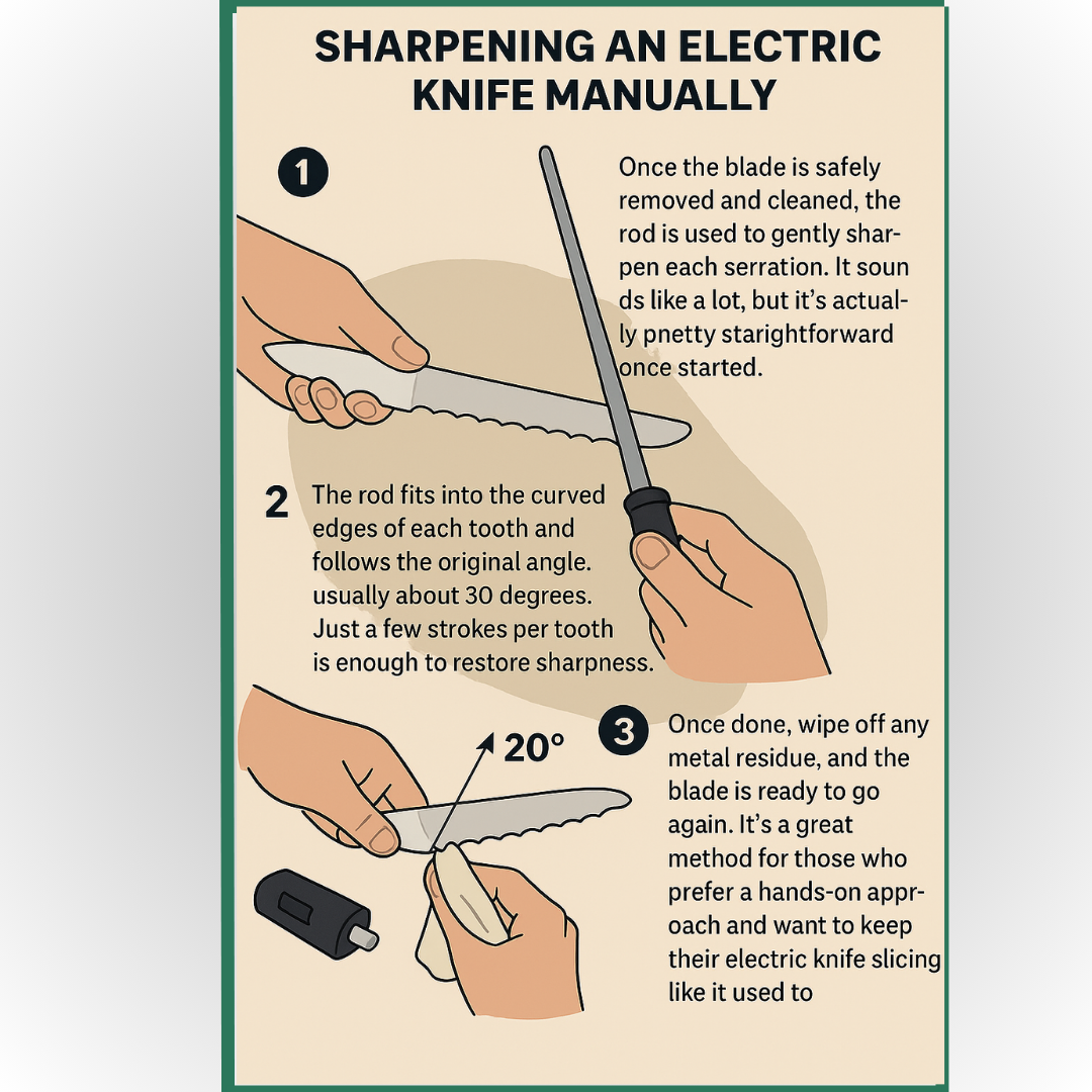 Sharpening an electric knife manually Sharpening an electric knife manually