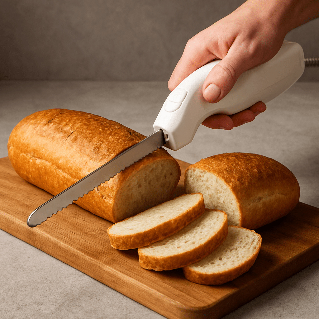 electric knife cutting the loaf electric knife cutting the loaf